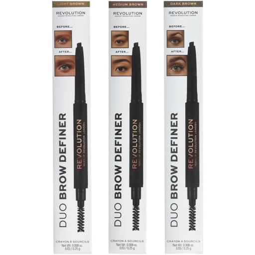 Crayon pour les sourcils Duo Brow Definer - Make Up Revolution - 1