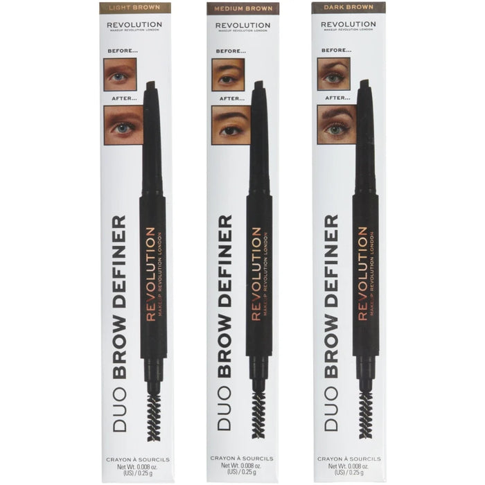 Crayon pour les sourcils Duo Brow Definer - Make Up Revolution - 1