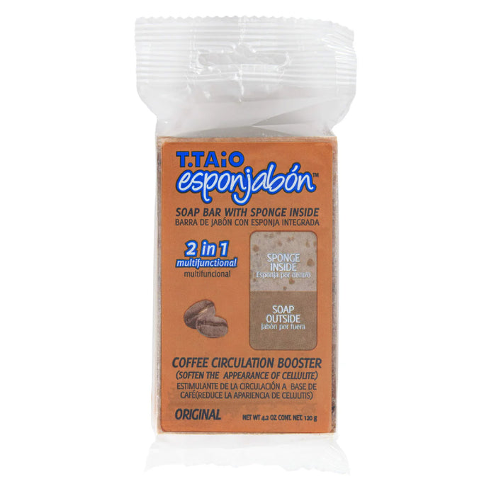 ÉpongeSavon - Éponge + Savon 2 en 1 - 120 grammes - T.taio : Café - 1