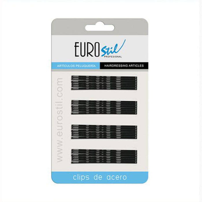 Clips Acier - 50 Mm Noir - Eurostil - 1