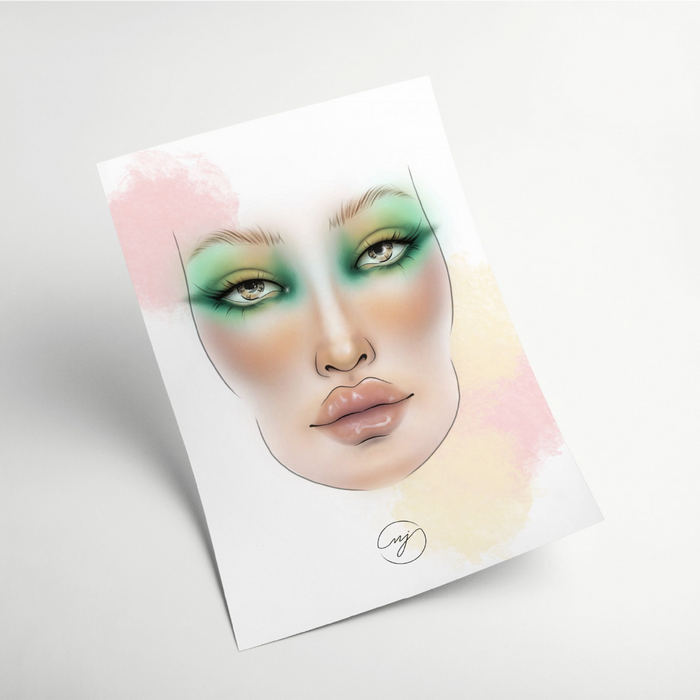 Face Chart PRO - Modèle de visage pour le maquillage - Facechart - 3