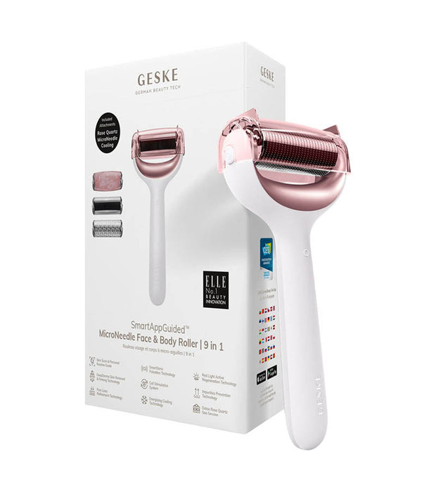 Rouleau facial et corporel avec micro-aiguilles 9 en 1 - Or Rose Blanc - Geske - 2