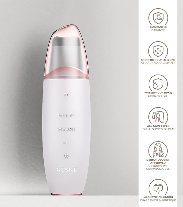 Nettoyant visage Microcurrent Scrubber & Blackhead Remover 9-en-1 - Or rose blanc - Geske - 5