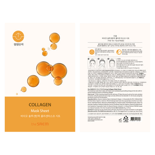 Masque facial au collagène - Bio Solution - The Saem - 2