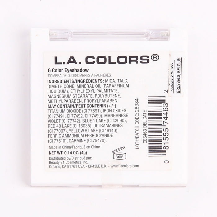 Palette de fards à paupières 6 couleurs - L.A. Colors : Delicate - 2