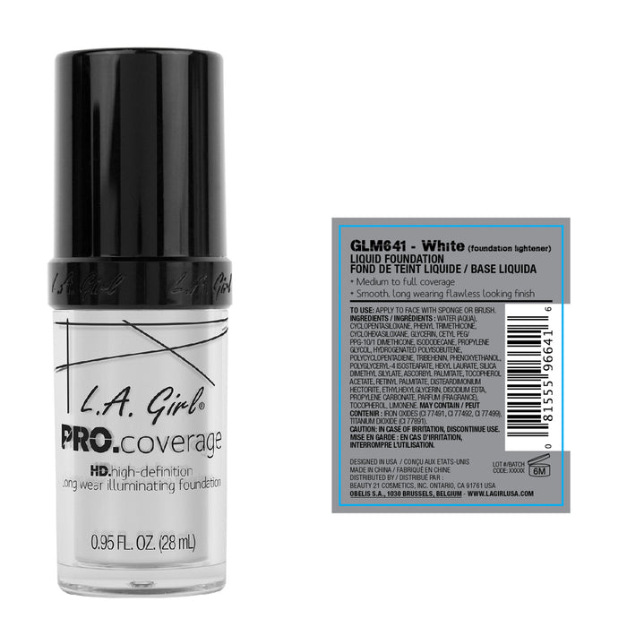 Fond de teint liquide - Pro Coverage Illuminating - L.A. Girl : White - 2