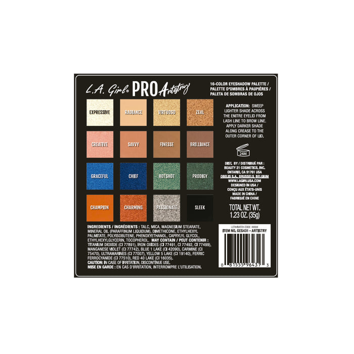 Palette d'ombres - Palette d'ombres Pro - L.A. Girl : Artistry - 2