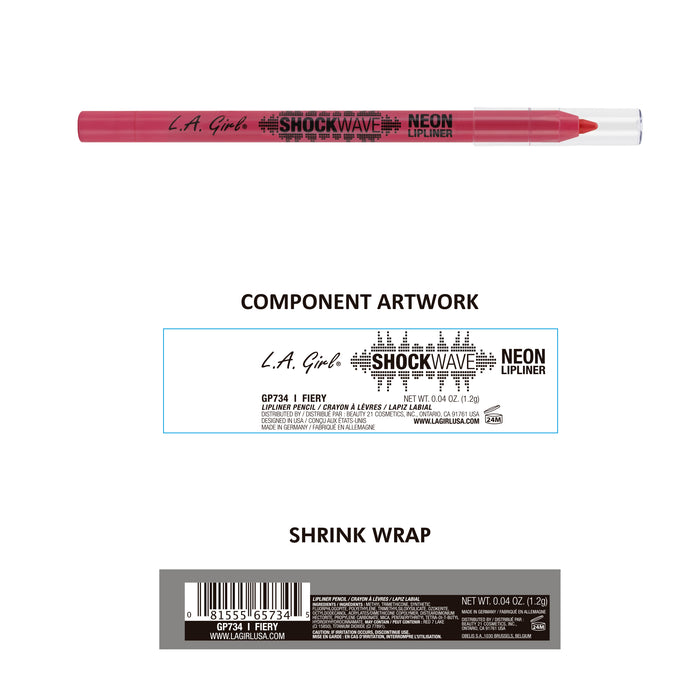 Crayon à lèvres néon Shockwave - L.A. Girl : Fiery Red - 2