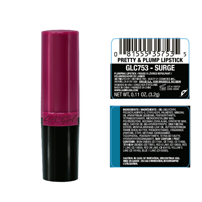 Rouge à lèvres Pretty & Plump - L.A. Girl : Surge - 2