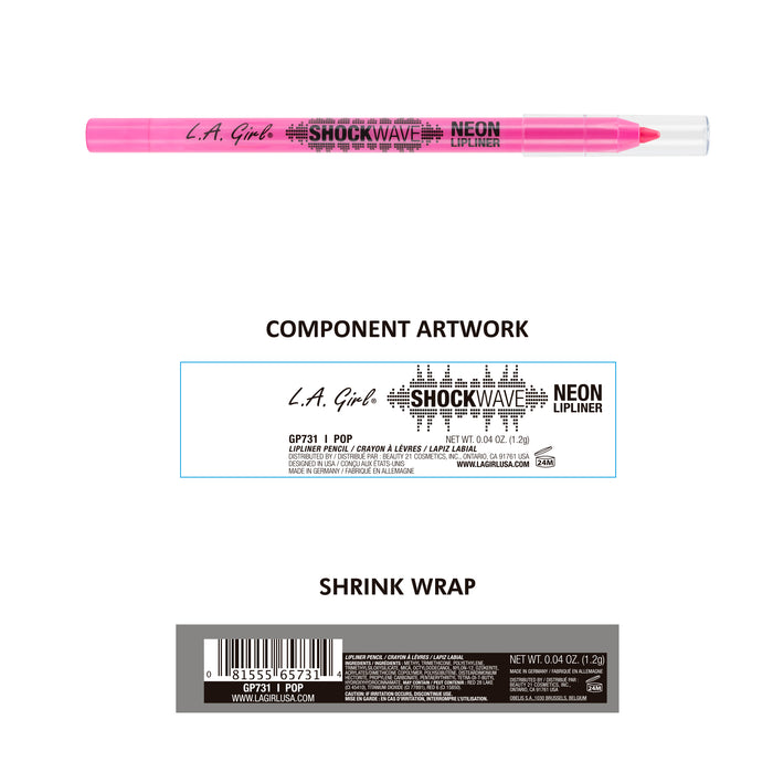 Crayon à lèvres néon Shockwave - L.A. Girl : Pop Pink - 2