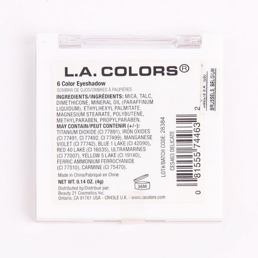 Palette de fards à paupières 6 couleurs - L.A. Colors - 2