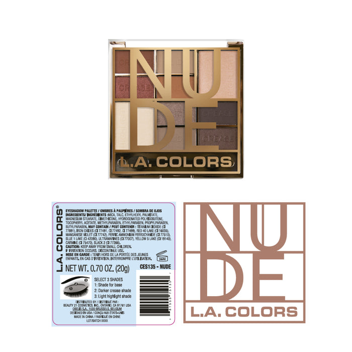 Palette de fards à paupières - Bloc de couleur - L.A. Colors : Color Block Eyeshadow - Nude - 2