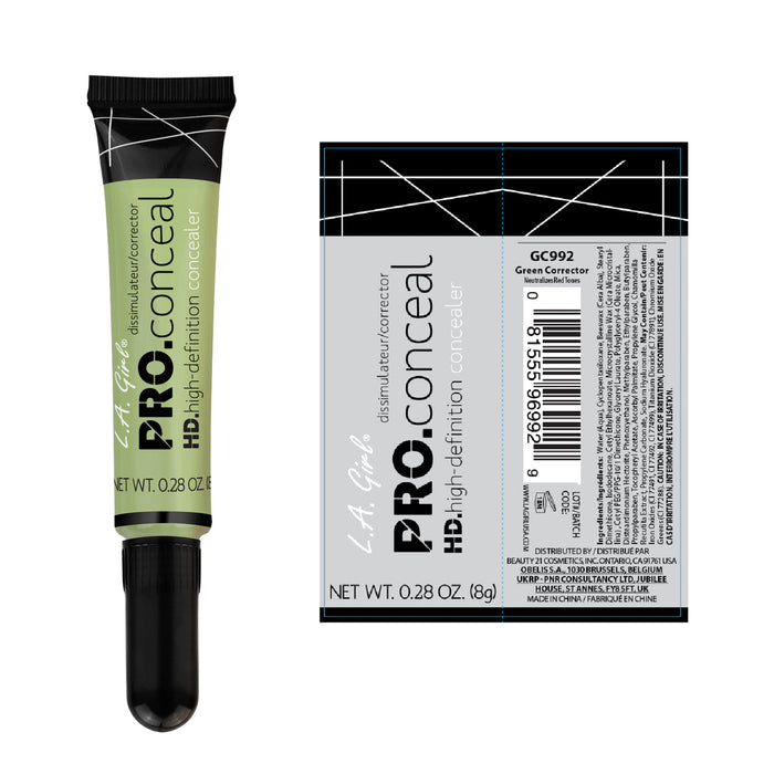 Corrector Líquido - Anti-cernes Pro Conceal Hd - L.A. Girl : Green corrector - 2
