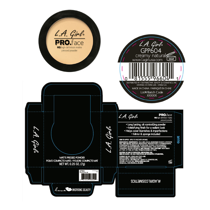 Poudre compacte - Pro Face Matte - L.A. Girl : Creamy Natural - 2