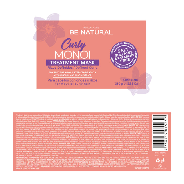 Curly Monoï Masque Boucles Définies 350gr - Be Natural - 2
