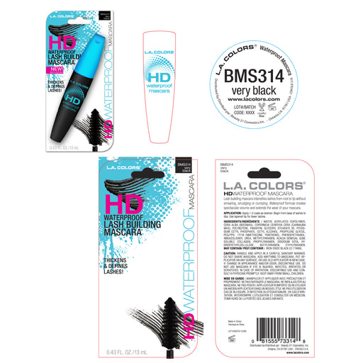 La Colors Blister Hd Waterproof Mascara Very Black - L.A. Colors - 2
