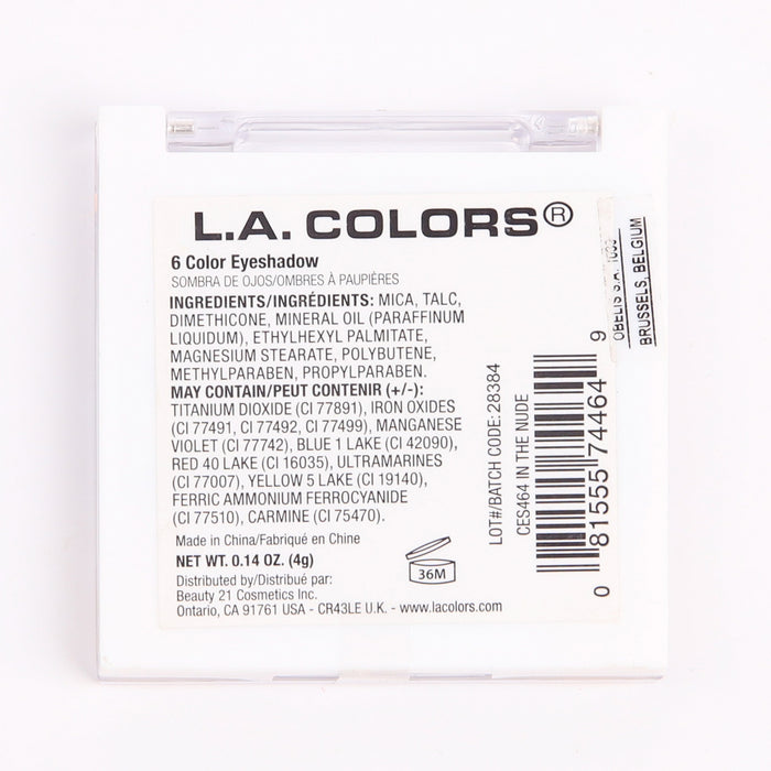 Palette de fards à paupières 6 couleurs - L.A. Colors : In the Nude - 2