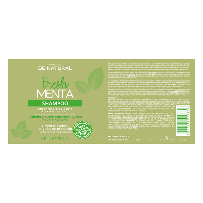 Shampoing Menthe Fraîche 350ml - Be Natural - 2