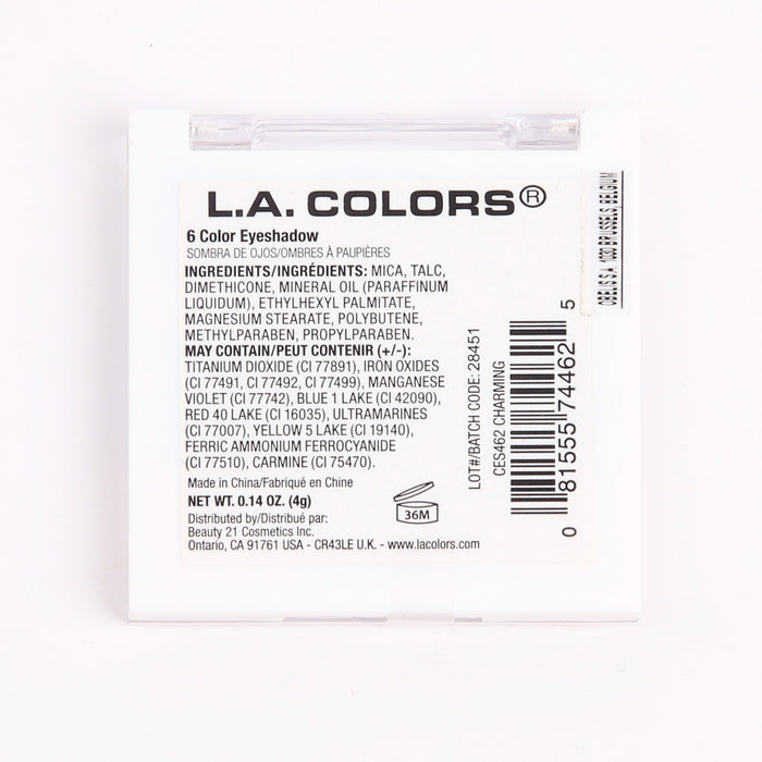 Palette de fards à paupières 6 couleurs - L.A. Colors : Charming - 2