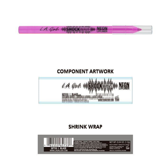Crayon à lèvres néon Shockwave - L.A. Girl : Blaze Fuchsia - 2