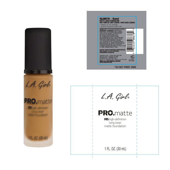 Fond de teint Pro Matte - L.A. Girl : Sand - 2