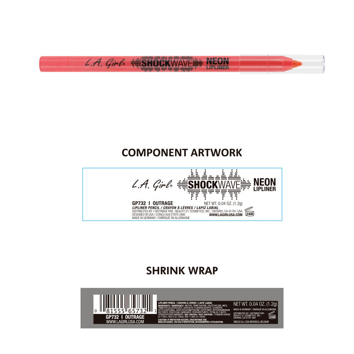 Crayon à lèvres néon Shockwave - L.A. Girl : Outrage Coral - 2