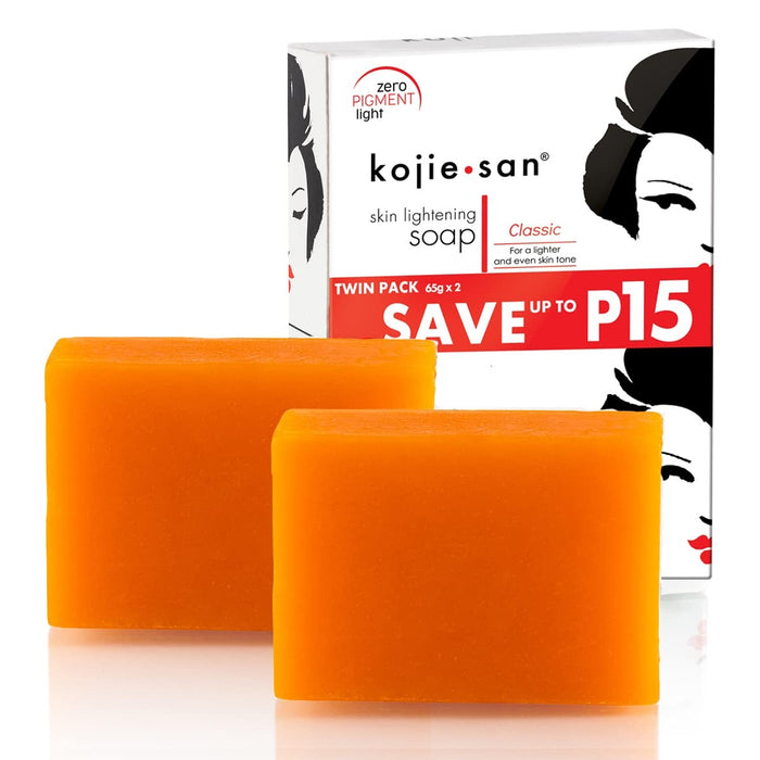 Pain de Savon à l'acide Kojique pour éclaircir la peau - Kojie San Skin Lightening Soap - Kojie San : 2x 65gr - 1