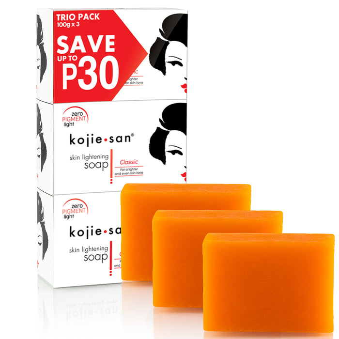 Pain de Savon à l'acide Kojique pour éclaircir la peau - Kojie San Skin Lightening Soap - Kojie San : 3x 100gr - 1