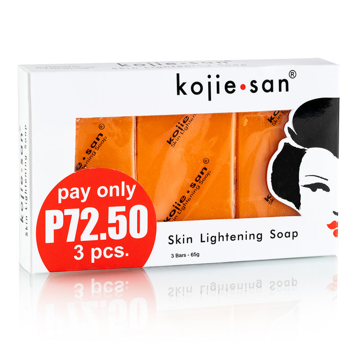 Pain de Savon à l'acide Kojique pour éclaircir la peau - Kojie San Skin Lightening Soap - Kojie San : 3x 65gr - 1