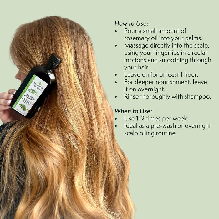 Huile de romarin pour les cheveux et la peau - Stimulante et apaisante - Nature Spell - 3