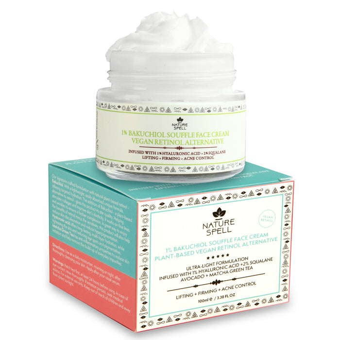 Bakuchiol Crème Visage Hydratante, Avocat et Thé Vert Matcha 150 ml - Nature Spell - 1