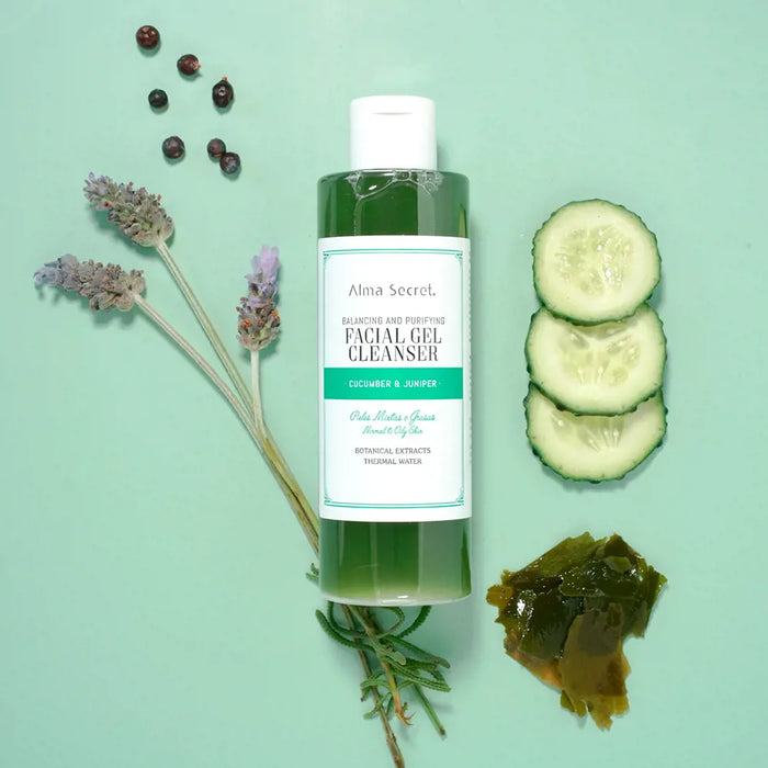 Gel Nettoyant Visage Équilibrant et Purifiant Concombre & Genièvre 200 ml - Alma Secret - 2