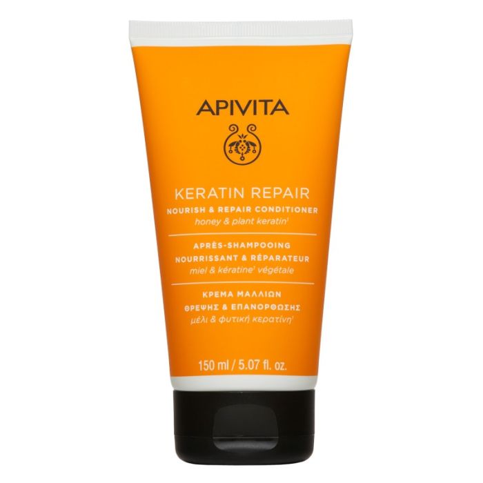 Après-shampooing Keratin Repair nutritif et réparateur pour cheveux secs et abîmés 150 ml - Apivita - 1
