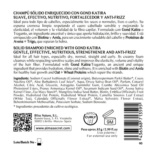 Shampoing Solide Katira 85g - Alma Secret - 2