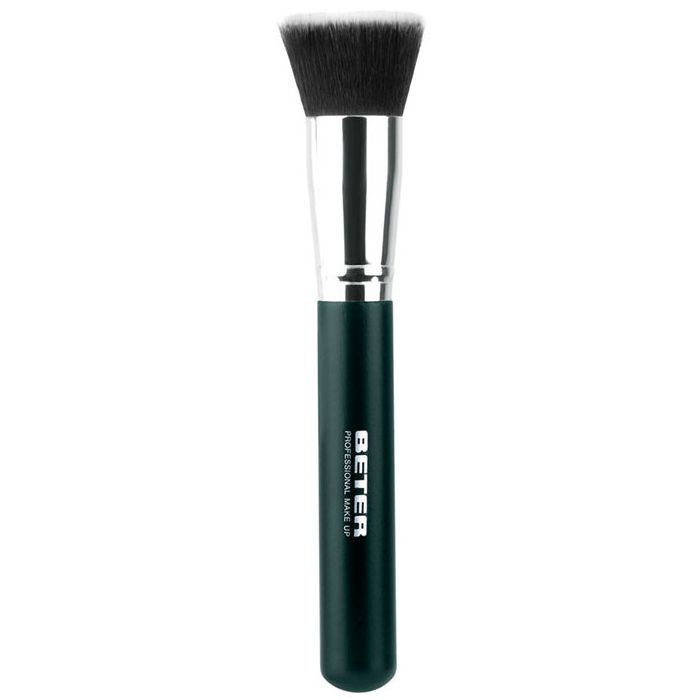 Pinceau Maquillage Plat Kabuki Cheveux Synthétiques 17 cm - Beter - 1