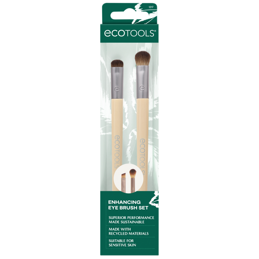 Ensemble Duo rehausseur d'yeux - Duo de pinceaux pour les yeux à double extrémité - Ecotools - 1