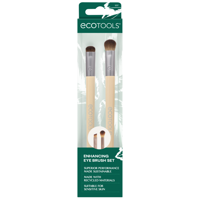 Ensemble Duo rehausseur d'yeux - Duo de pinceaux pour les yeux à double extrémité - Ecotools - 1