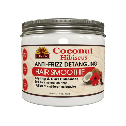 Smoothie Noix de Coco Hibiscus Curl Anti-frisottis Démêlant Cheveux 17.oz / 482 gr - Okay - 1