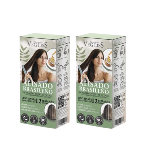 Pack Deux Lissages Brésiliens à la Kératine Végétale et à la Noix de Coco - Vegliss - 1