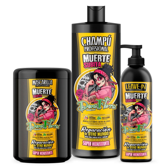 Pack Mort Subite: Shampoing 1000ml + Masque 100ml + Leave-In 500ml - Dona Flora - 1