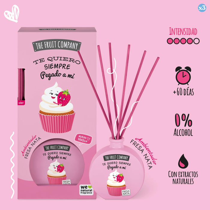 Pack 3x - Diffuseur Mikado 40 ml - Fraise Crème - The Fruit Company - The Fruit Company - 3