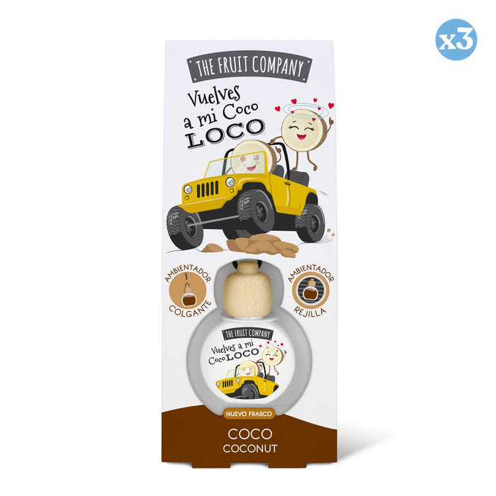 Pack 3x - Désodorisant Voiture 6,5 ml - Noix de Coco - The Fruit Company - The Fruit Company - 1