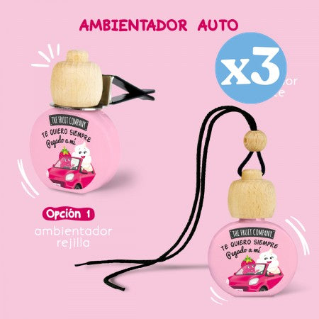Pack 3x - Désodorisant de Voiture 6,5 ml - Fraise Crème - The Fruit Company - The Fruit Company - 3