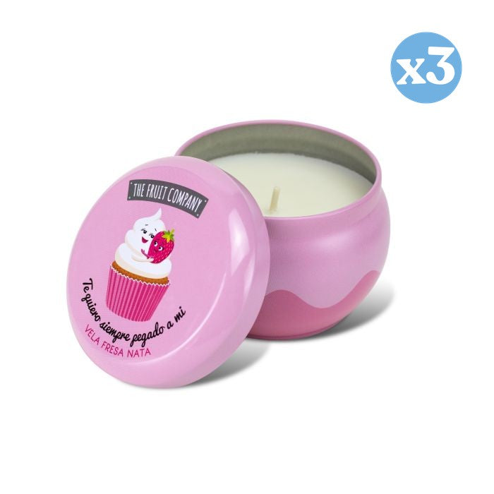 Pack 3x - Bougie Parfumée 1 Mèche 150 gr - Fraise Crème - The Fruit Company - The Fruit Company - 1