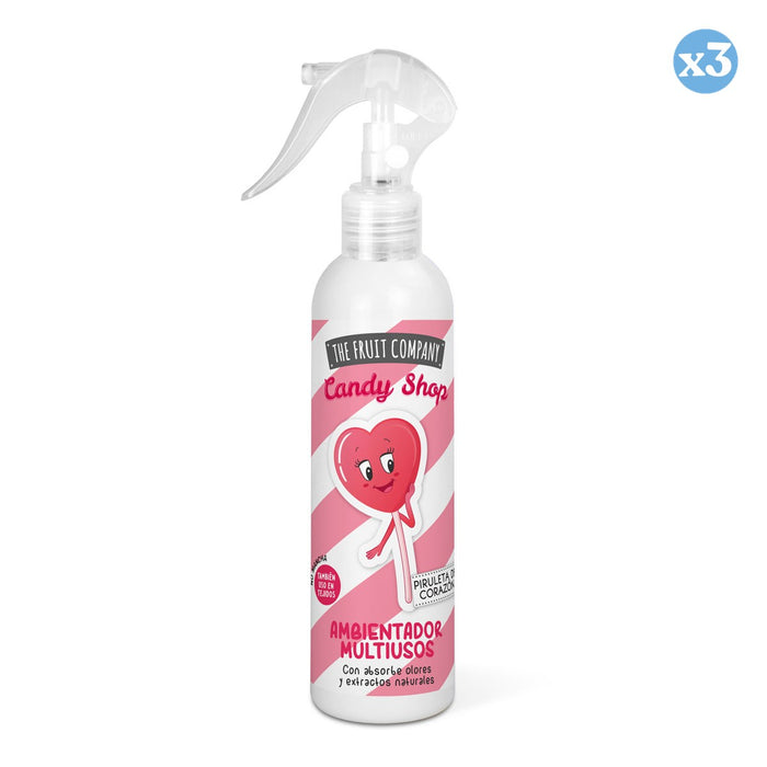 Pack 3x - Vaporisateur d'Ambiance Multi-usages Édition Candy 200ml - Sucette en Forme de Cœur - The Fruit Company - 1