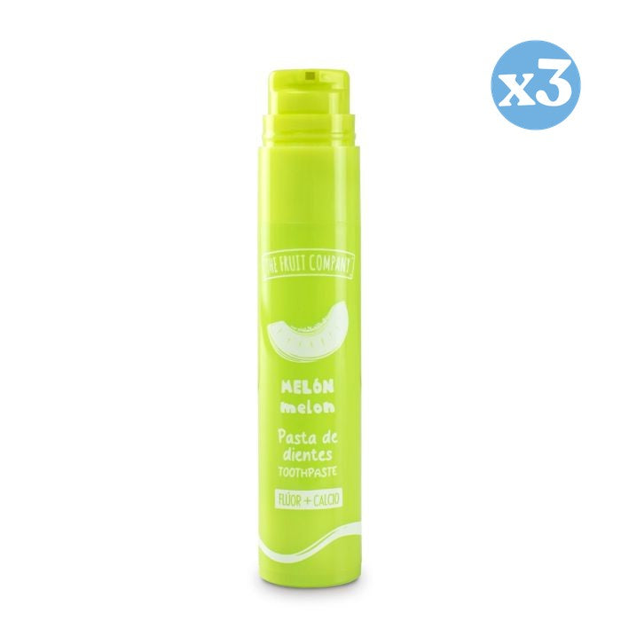 Lot 3x - Dentifrice saveur melon fluor + calcium - The Fruit Company - 1