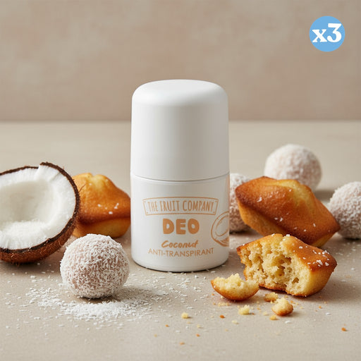 Lot de 3 - DÉO ROLL ON COCO ANTITRANSPIRANT TOUCHER DOUX - The Fruit Company - 1