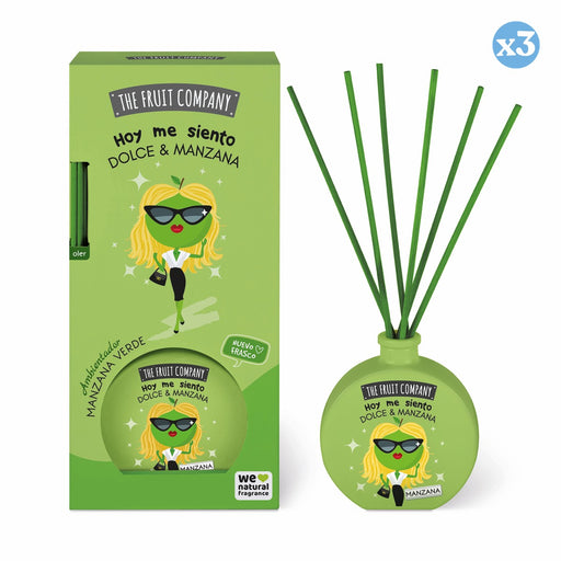 Lot de 3 - Diffuseurs mikado pomme verte - The Fruit Company - 1