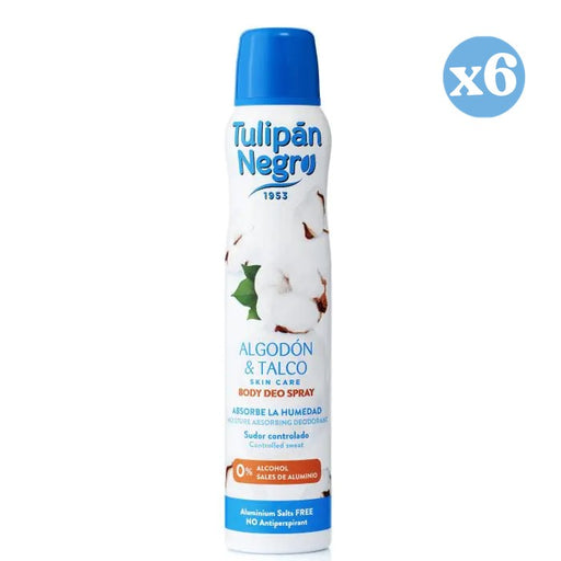 Lot de 6 - Déodorant en Spray - Coton et Talc - Tulipan Negro - 1