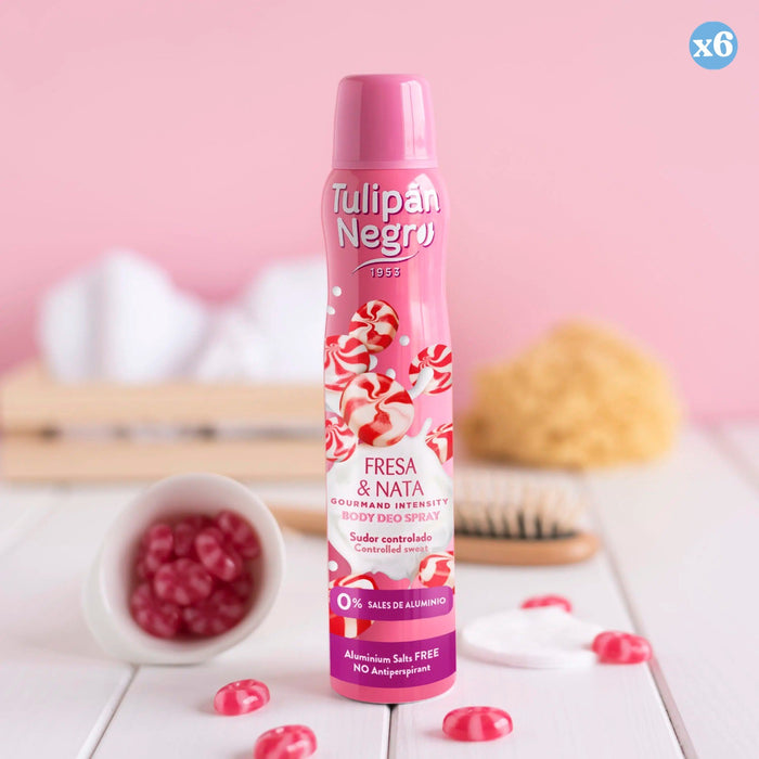Pack 6x - Spray déodorant à la fraise et à la crème - Tulipan Negro - 2